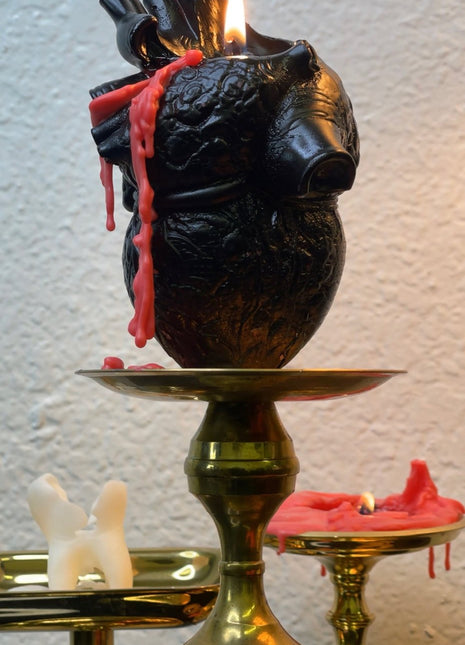 Bleeding Black Heart Candle